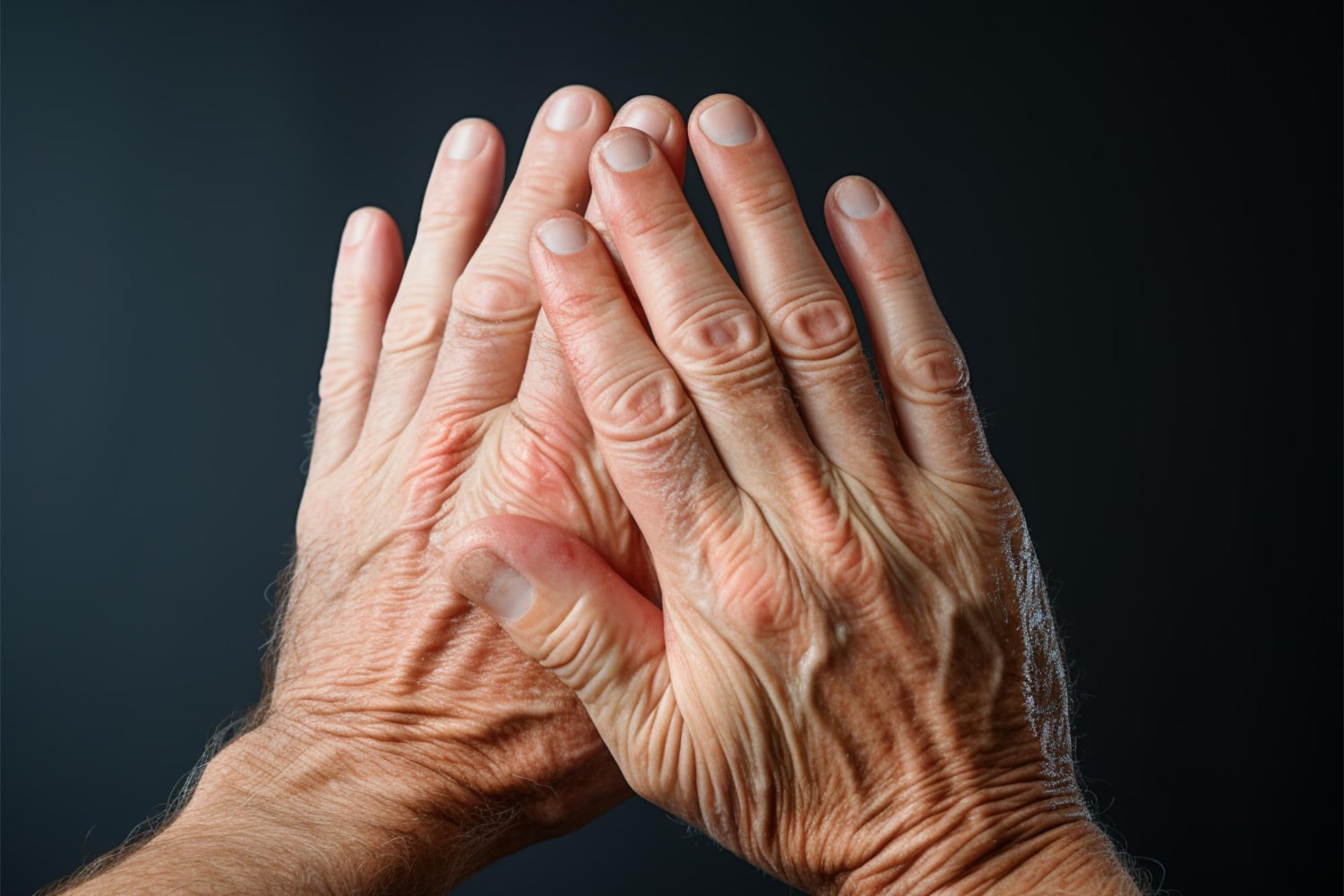 Patient experiencing relief from osteoarthritis pain after the treatment.